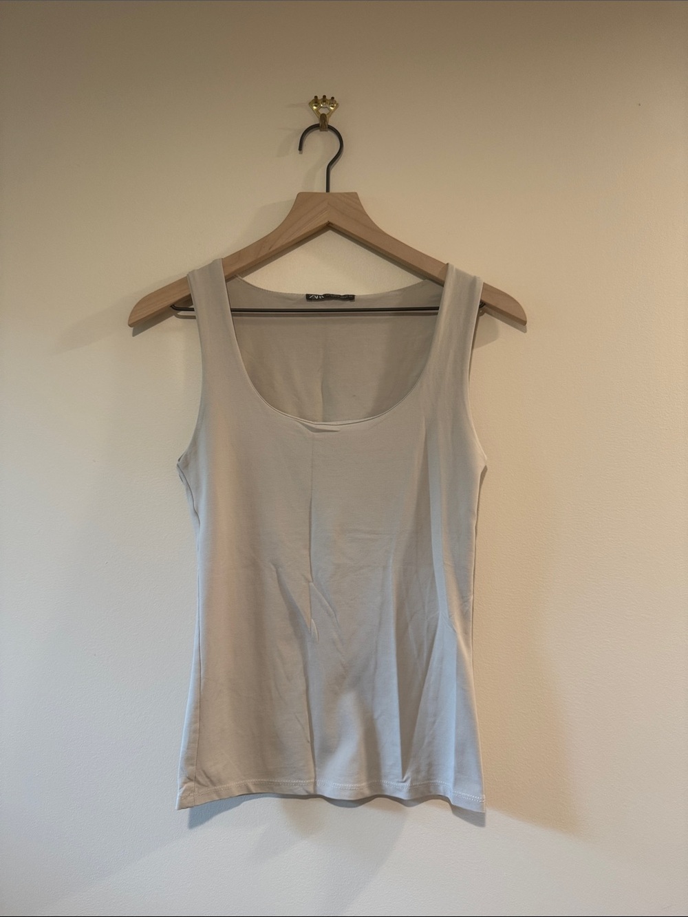 Zara Beige Scoop Neck Tank Size S